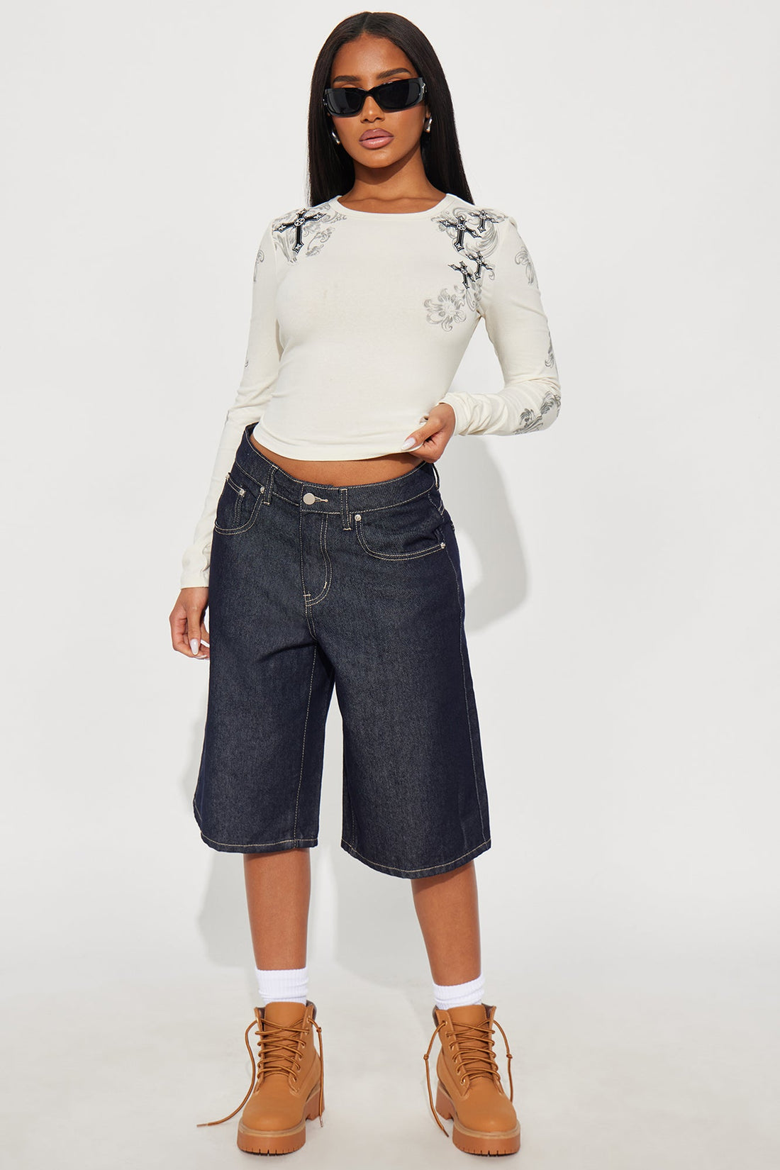 Blue Heaven Denim Jorts - Dark Denim