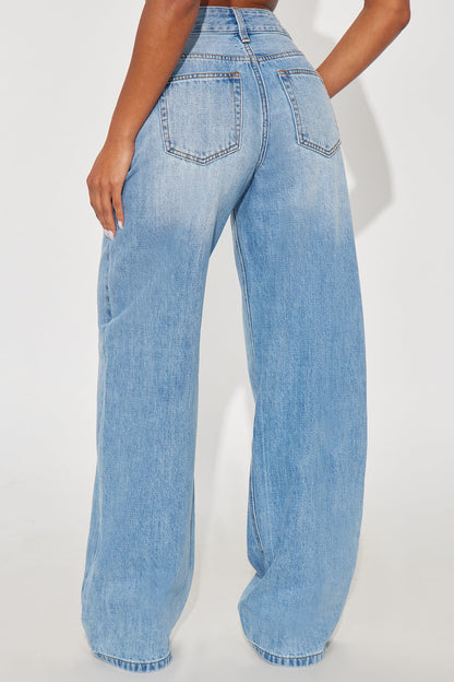 See What I Mean Wide Leg Jeans - Light Wash
