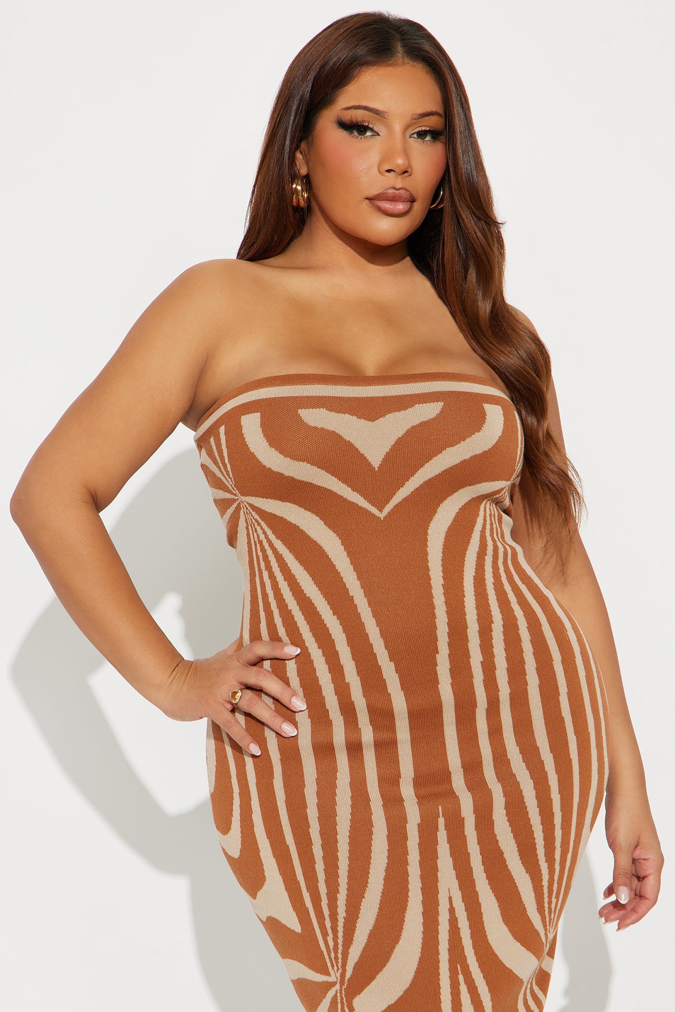 Brielle Bolero Sweater Midi Dress Set - Rust
