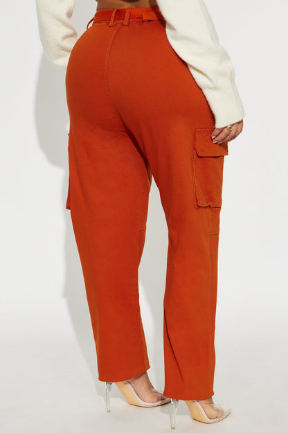 Cadet Khloe Oversized Cargo Pants - Cognac