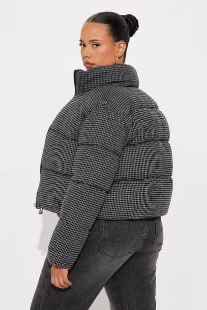 Brixley Glenn Plaid Puffer Jacket - Grey