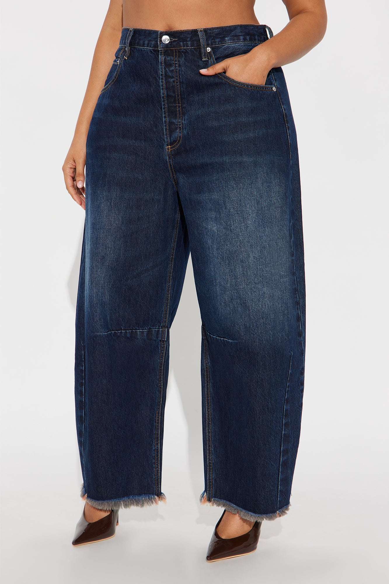 Ciao Bella Barrel Leg Jeans - Dark Wash