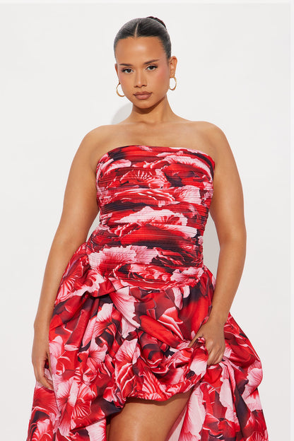 Blooming With You Strapless Gown - Pink/combo