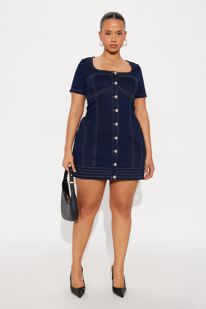 Mika Denim Micro Mini Dress - Indigo