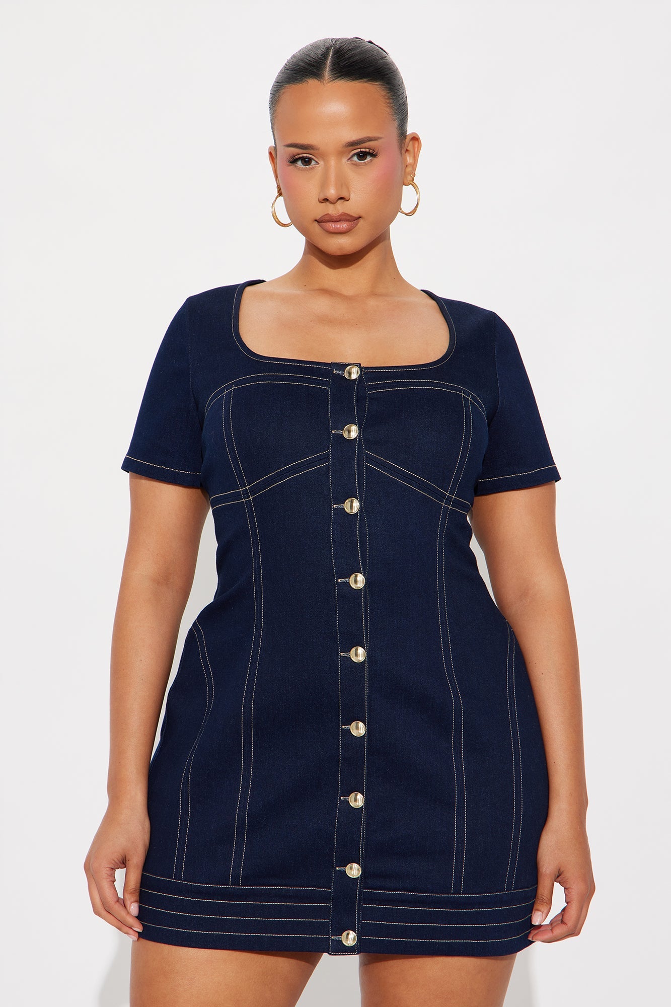 Mika Denim Micro Mini Dress - Indigo
