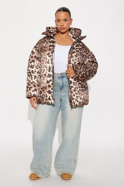 Lose Control Leopard Puffer Jacket - Leopard