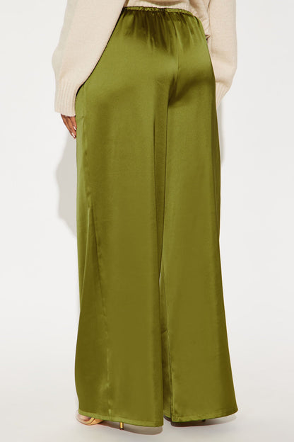 Shine On Satin Wide Leg Pant 32″ - Chartreuse