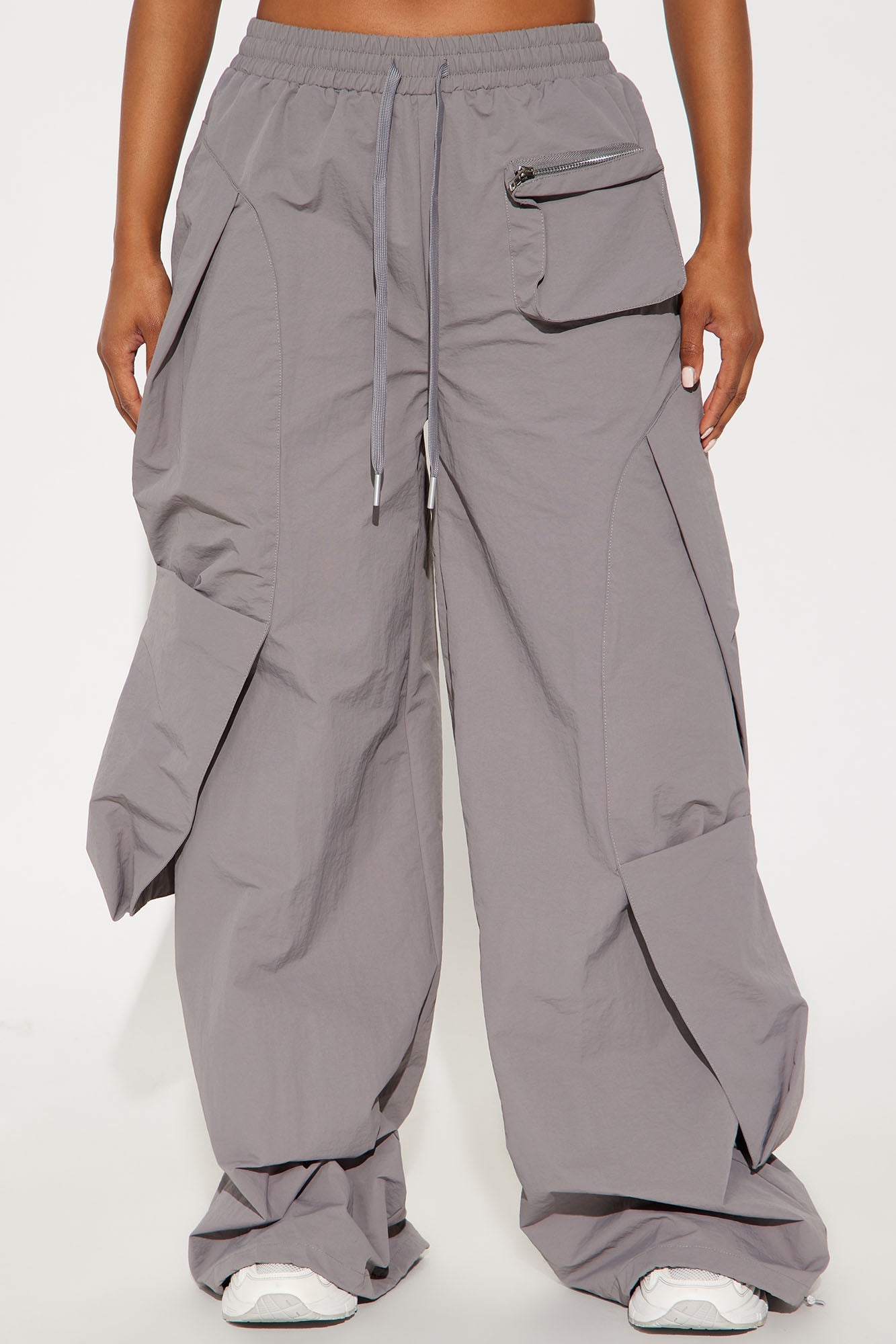 Mind Your Own Business Parachute Jogger - Grey