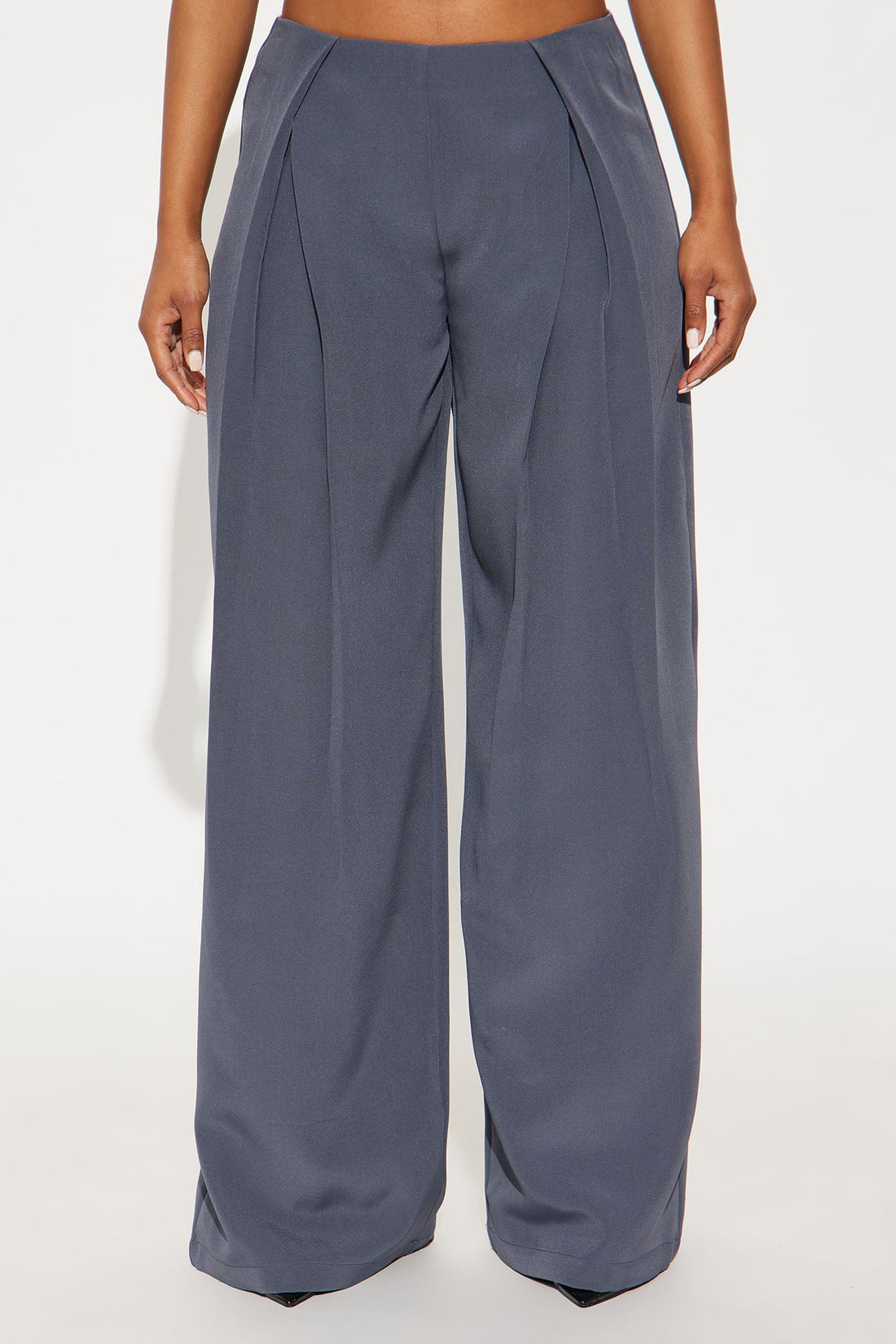 Eyes Set On You Pleated Wide LegTrouser Pant 33 - Charcoal