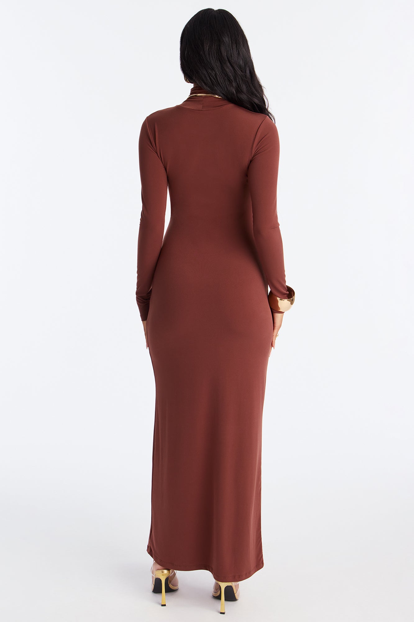Perfect Match Long Sleeve Maxi Dress - Brown