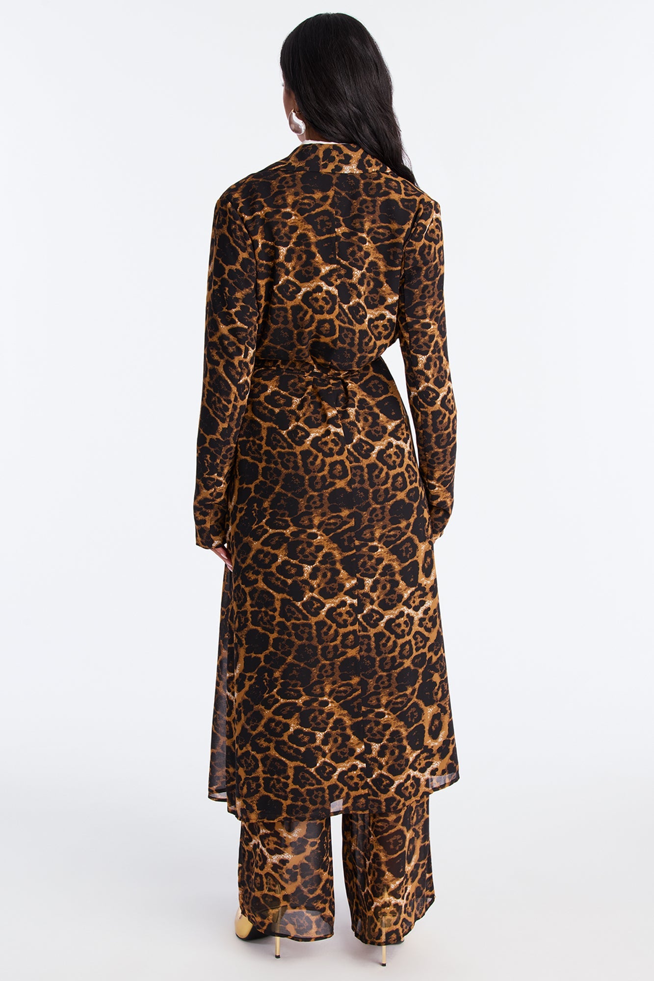 Styled by Emotion Chiffon Leopard Trench - Leopard