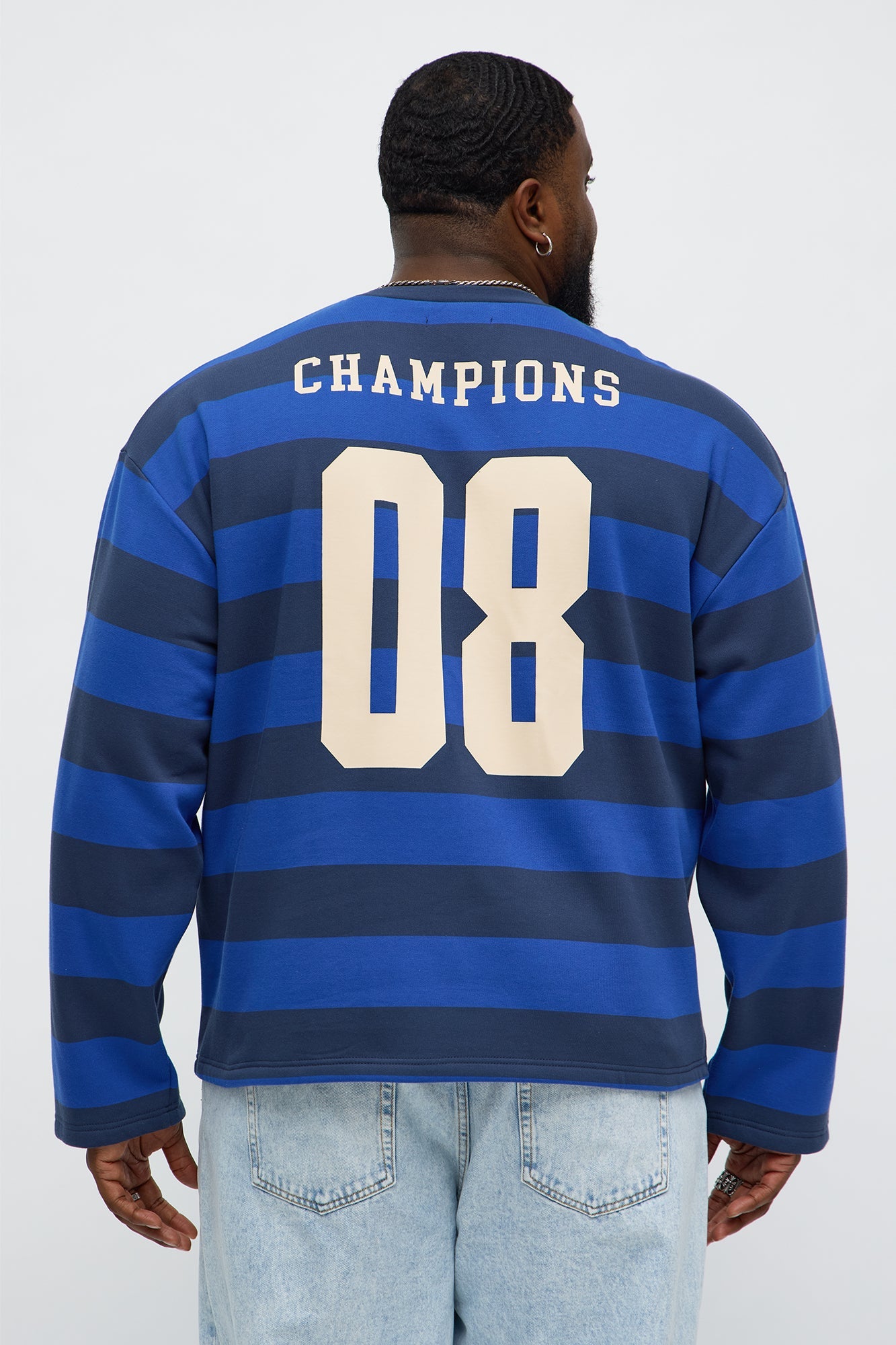 Champions Stripe Crewneck Sweatshirt - Navy/combo