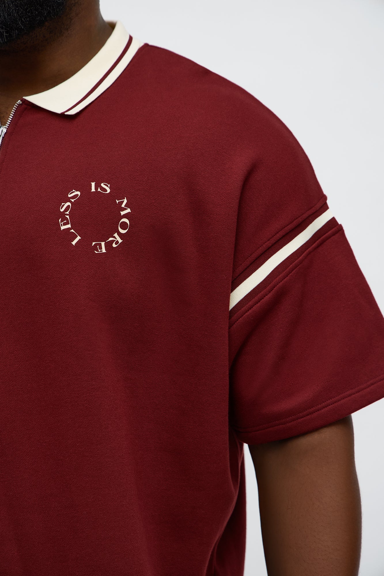 Less Is More Fleece Polo - Red/combo