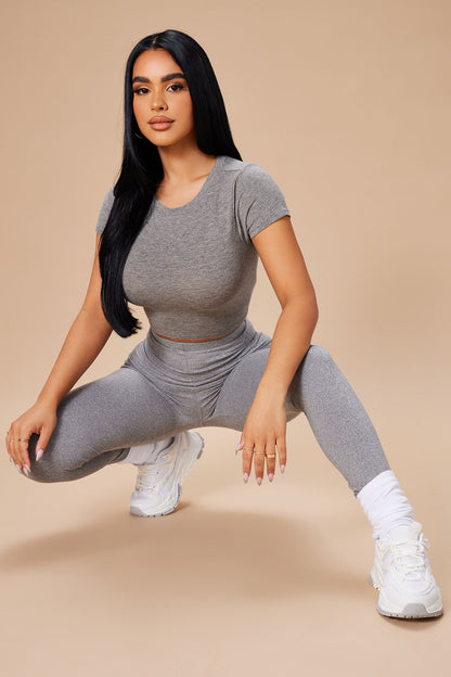 Robin Crop Top - Heather Grey