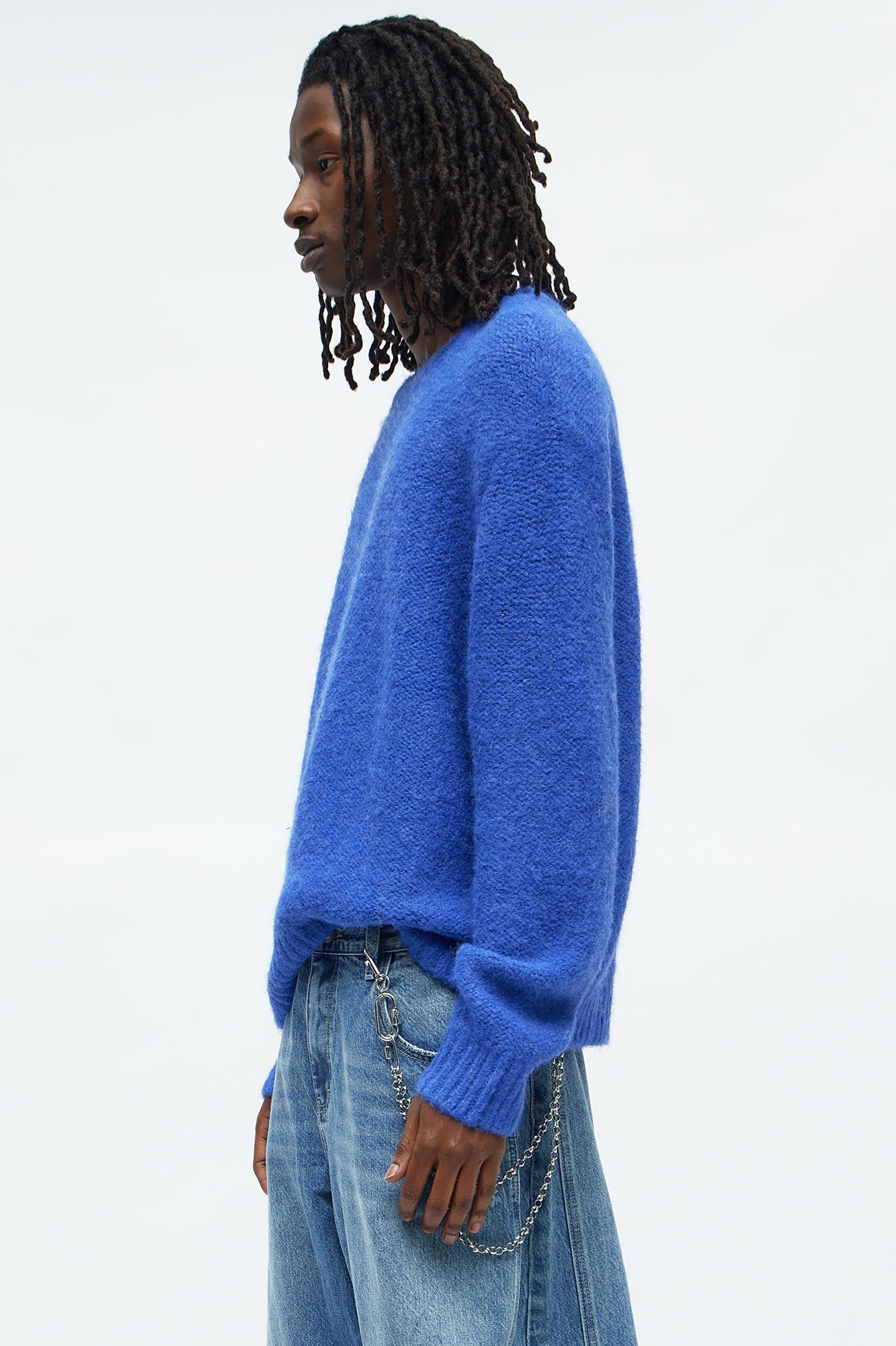 Oversized Fluffy Sweater - Blue