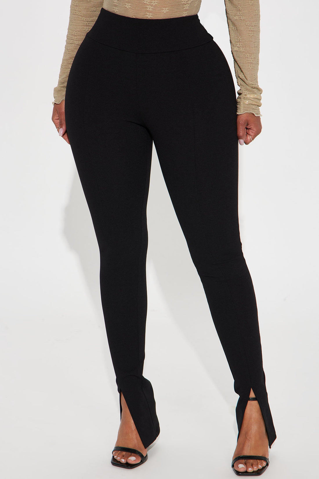 Full Schedule Split Hem Legging - Black