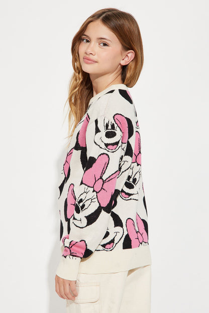 Mini Minnie Mouse Sweater - Cream/combo