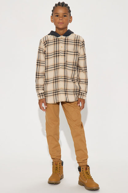 Mini Gotta Believe Jogger Pant Set - Khaki/combo