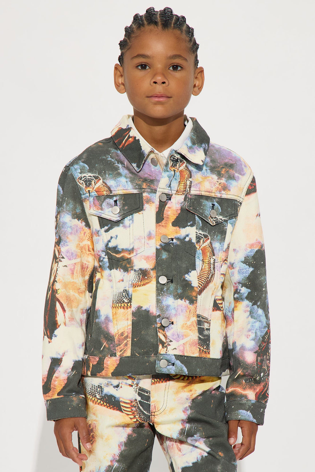 Mini Printed Guardian Trucker Jacket - Multi Color