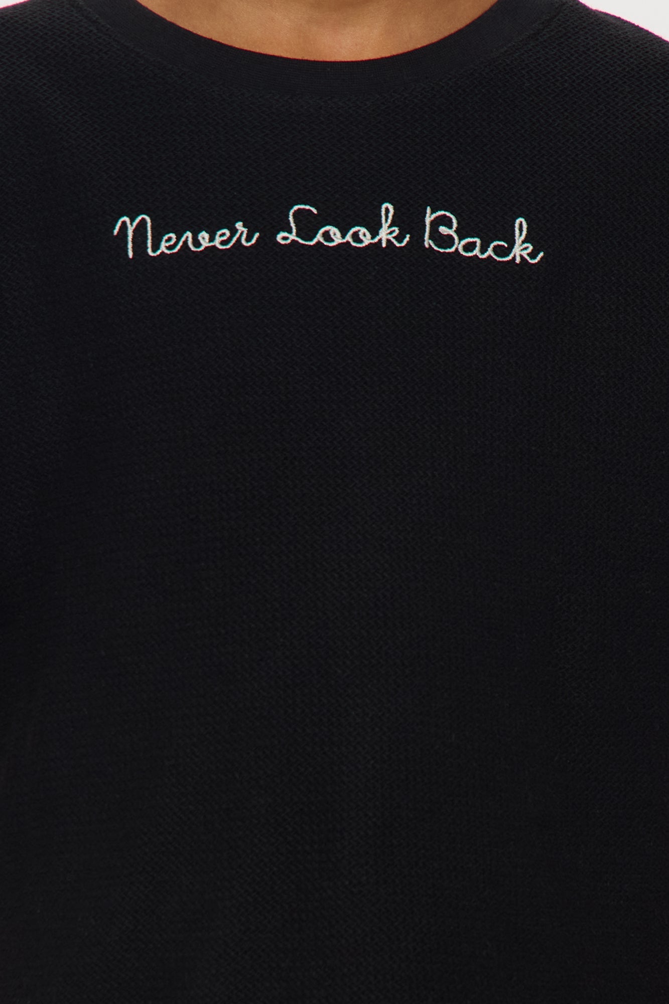 Mini Never Look Back Jacquard Short Sleeve Tee - Black