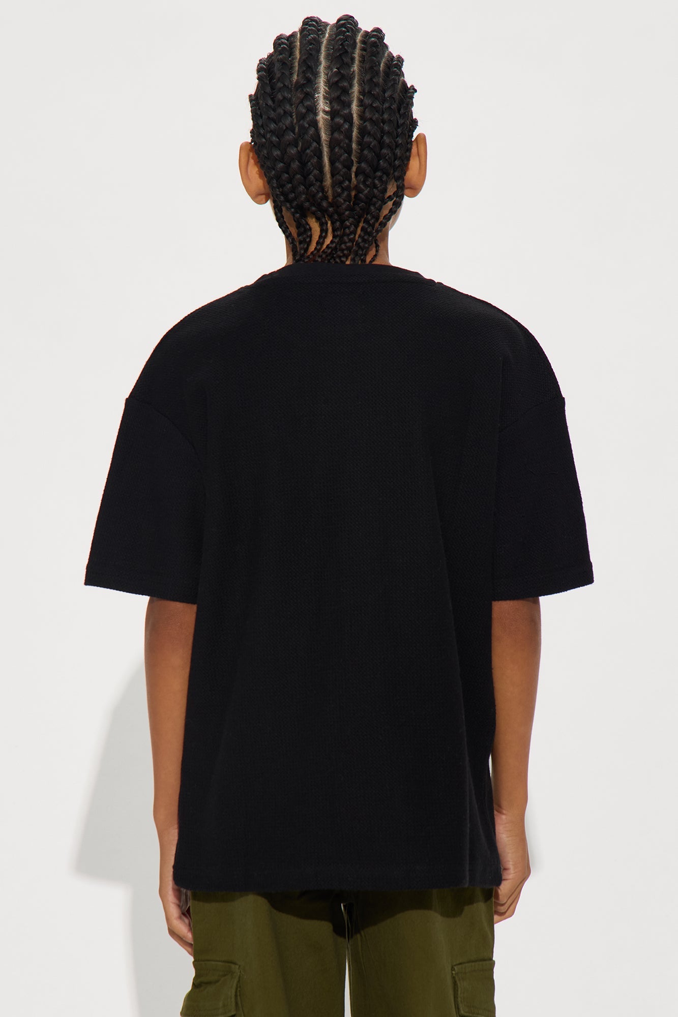 Mini Never Look Back Jacquard Short Sleeve Tee - Black