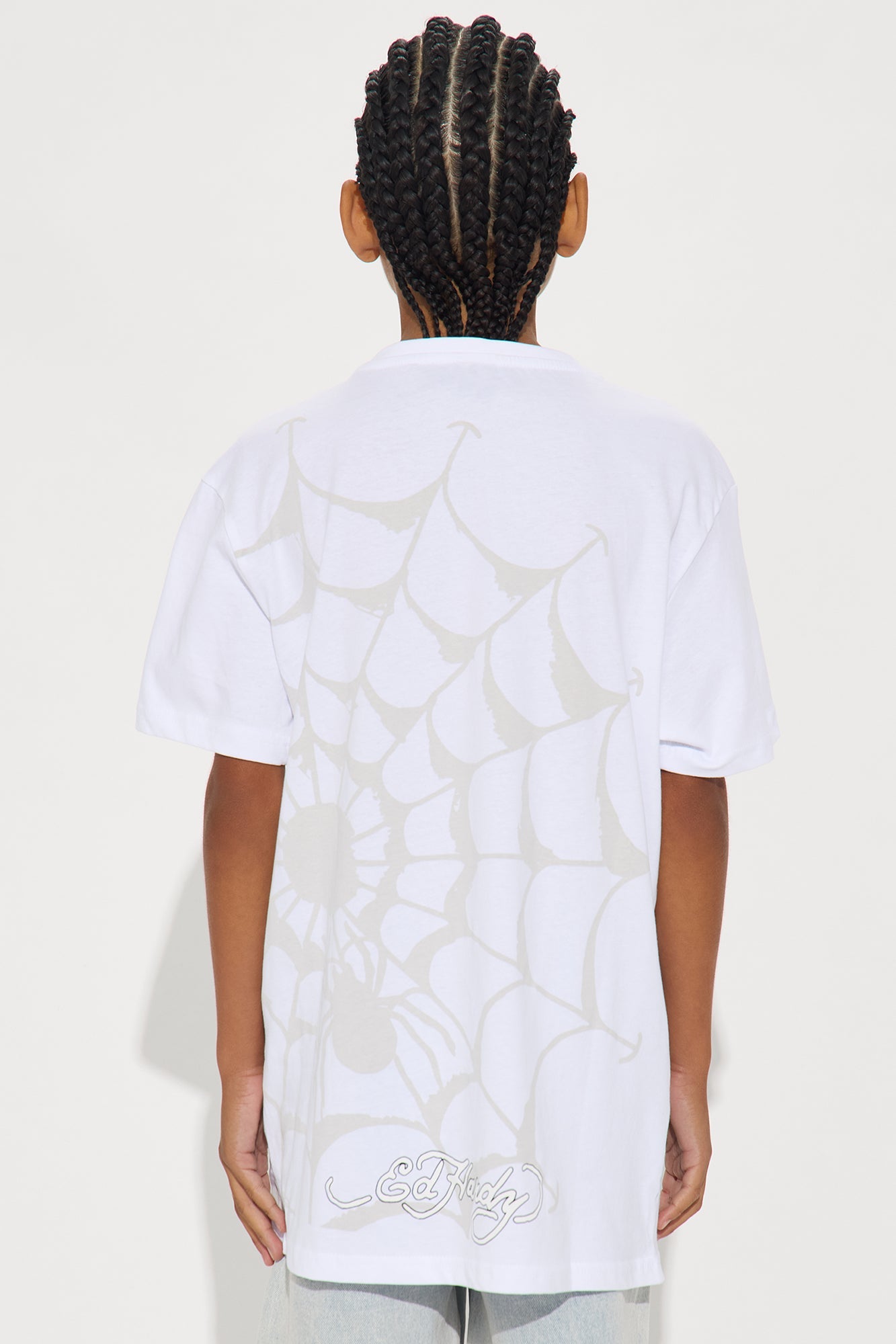 Mini Ed Hardy Panther Front/Back Short Sleeve Tee - White