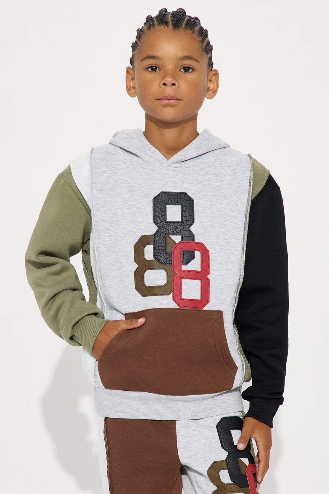 Mini 888 Patchwork Hoodie - Multi Color
