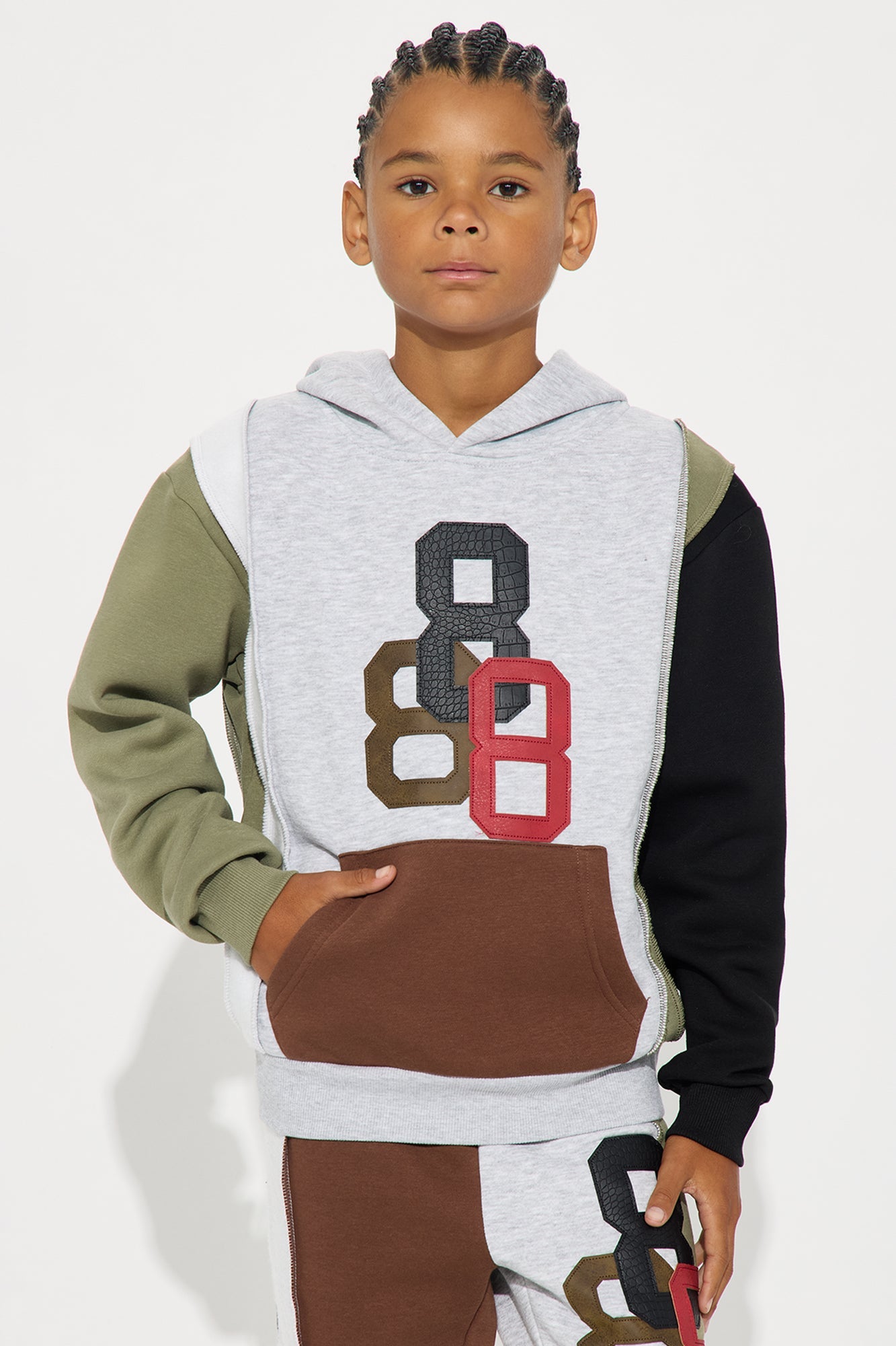 Mini 888 Patchwork Hoodie - Multi Color