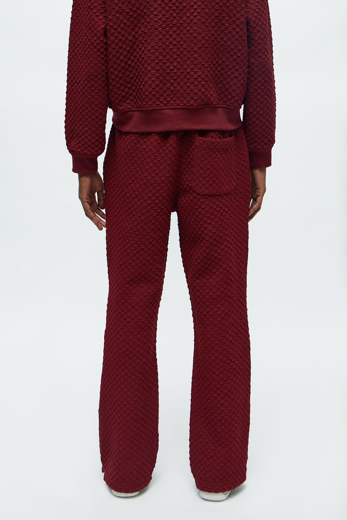 Slim Flare Soho Weave Slit Pant - Burgundy