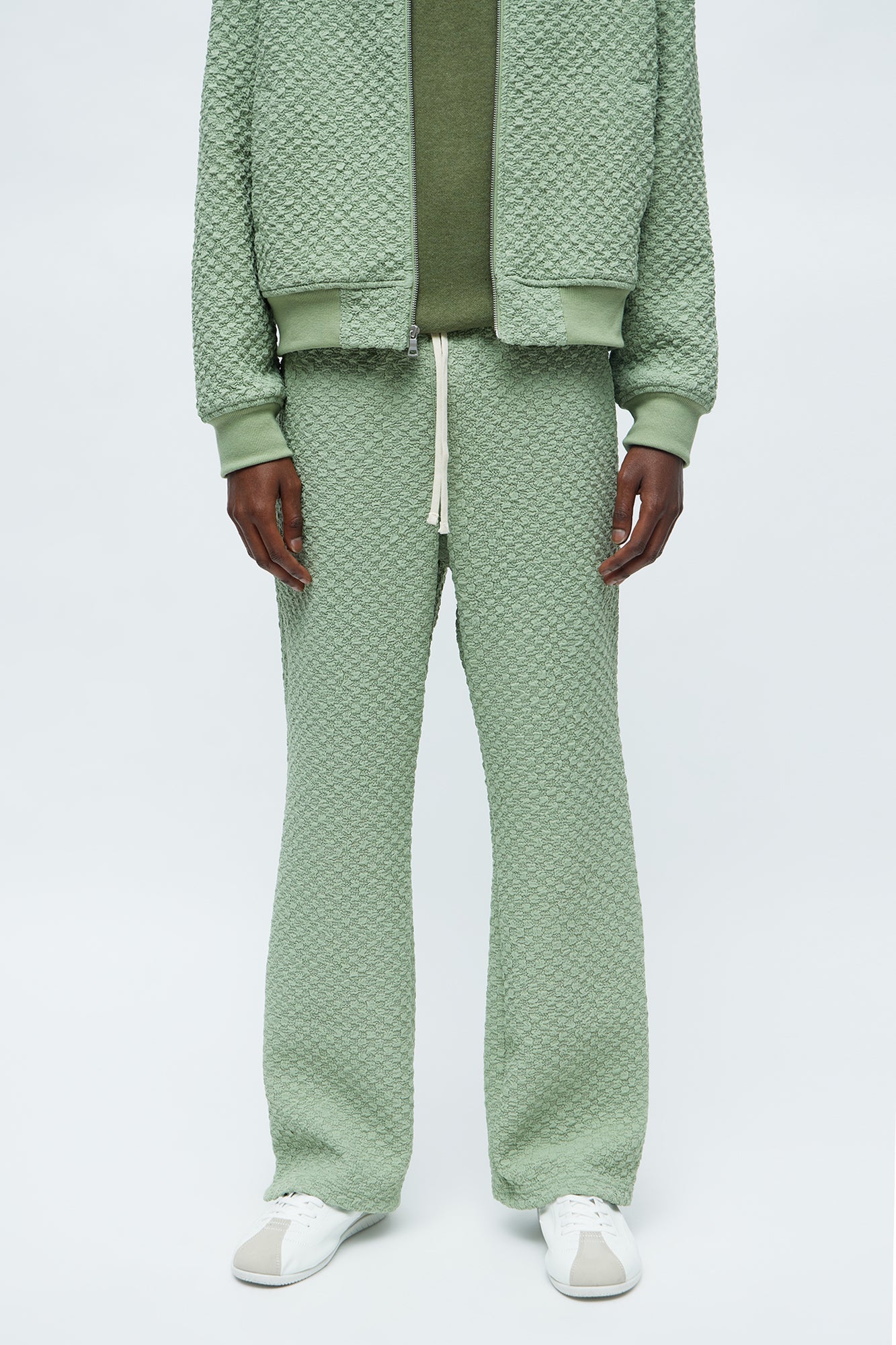 Slim Flare Soho Weave Slit Pant - Sage