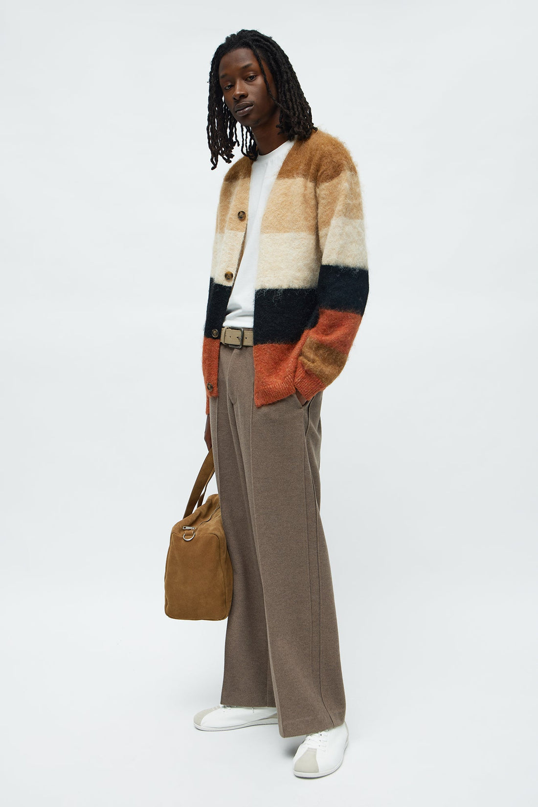 Chestnut Mohair Sweater Cardigan - Multi Color