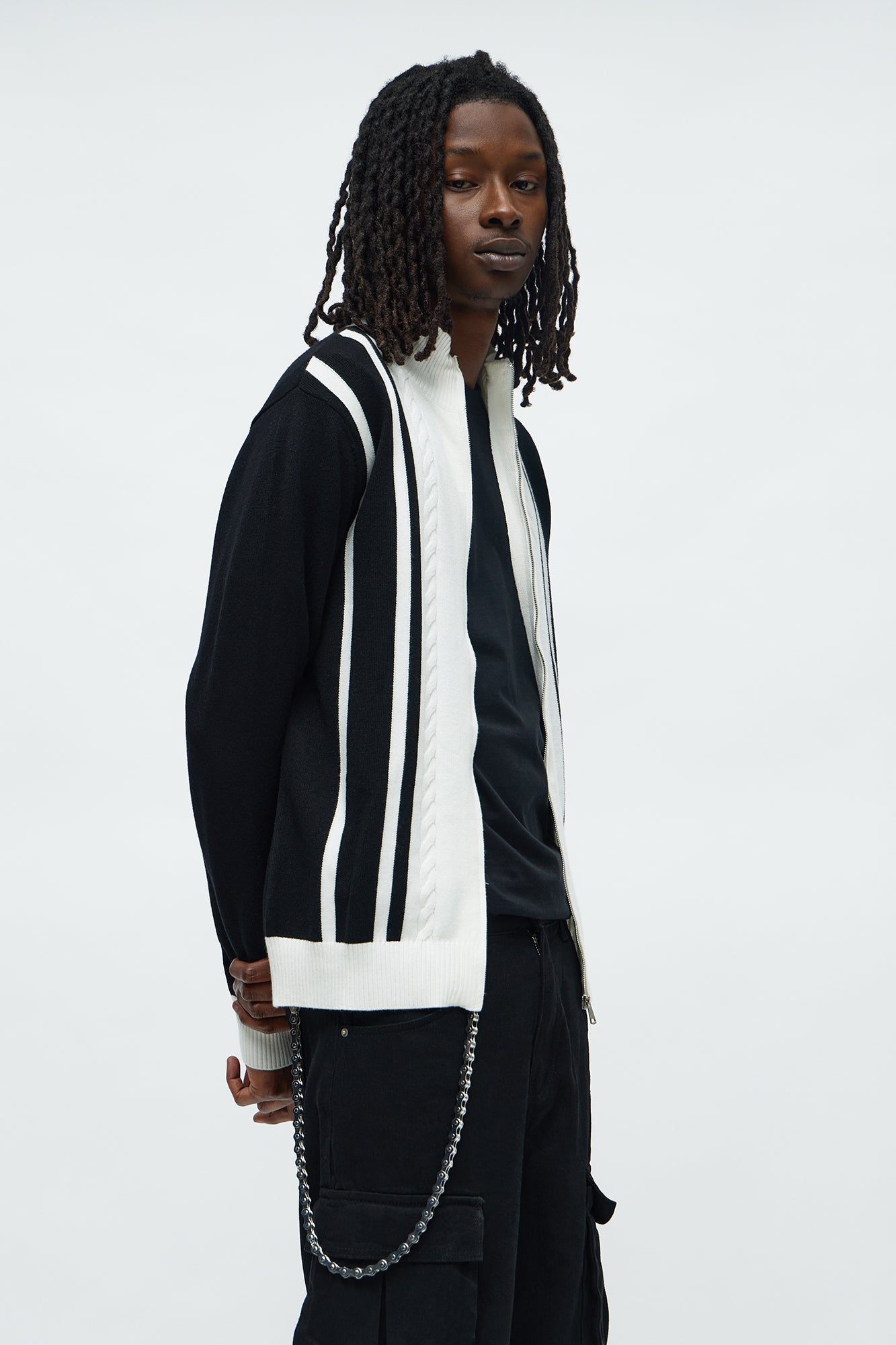 Ashford Zip Up Sweater - Black/combo