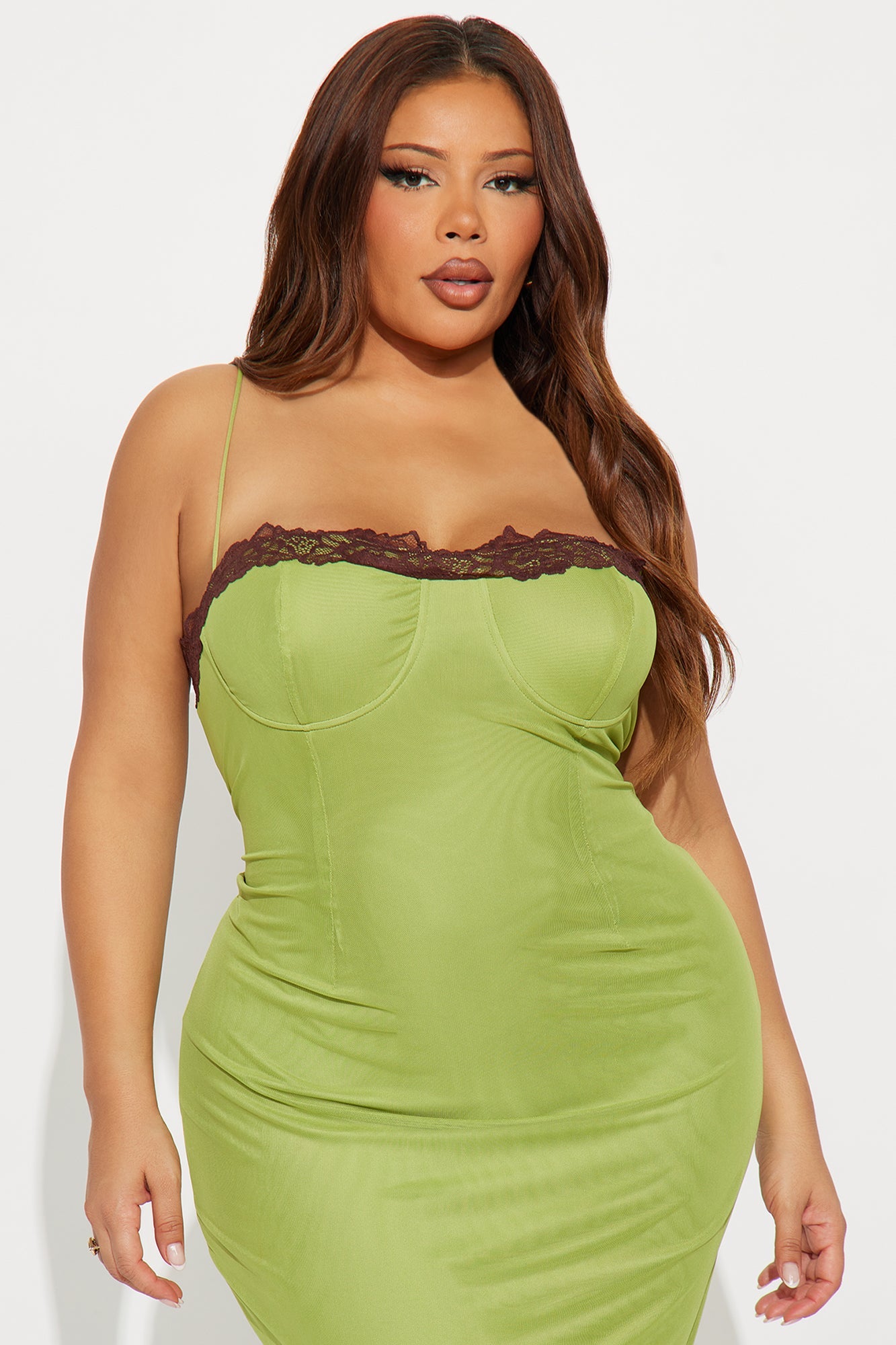 Colette Mesh Maxi Dress - Olive