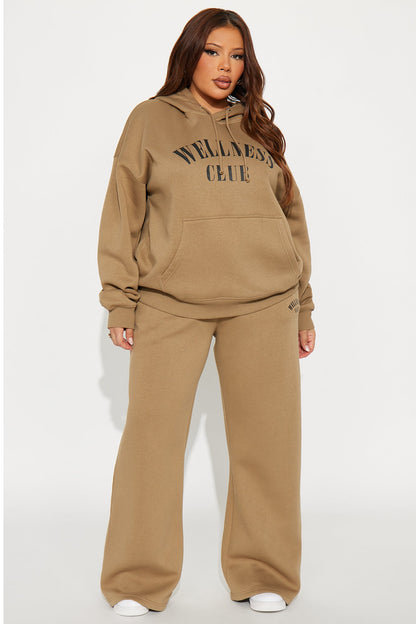 Body &amp; Spirit Wellness Club Fleece Pants - Taupe