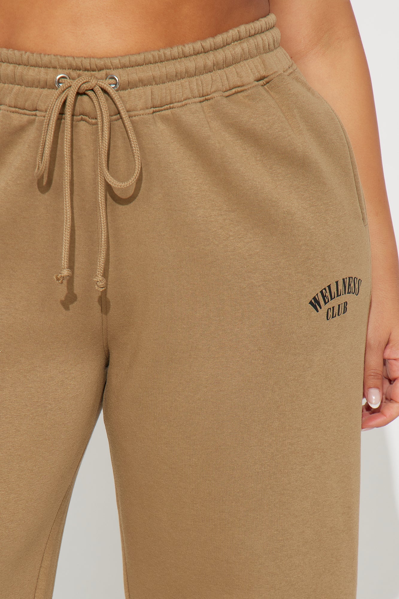 Body &amp; Spirit Wellness Club Fleece Pants - Taupe