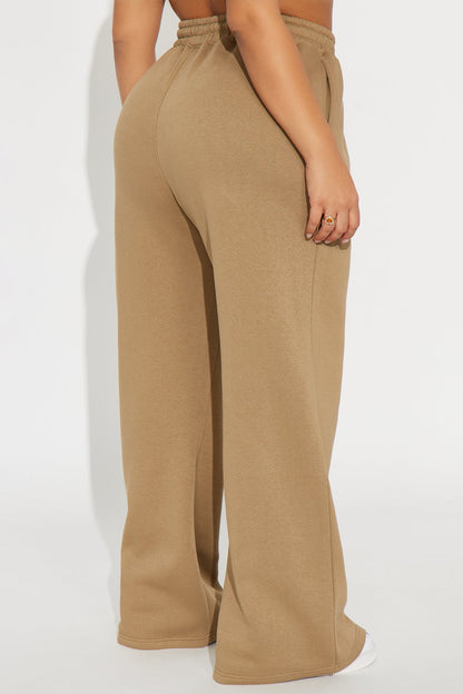 Body &amp; Spirit Wellness Club Fleece Pants - Taupe