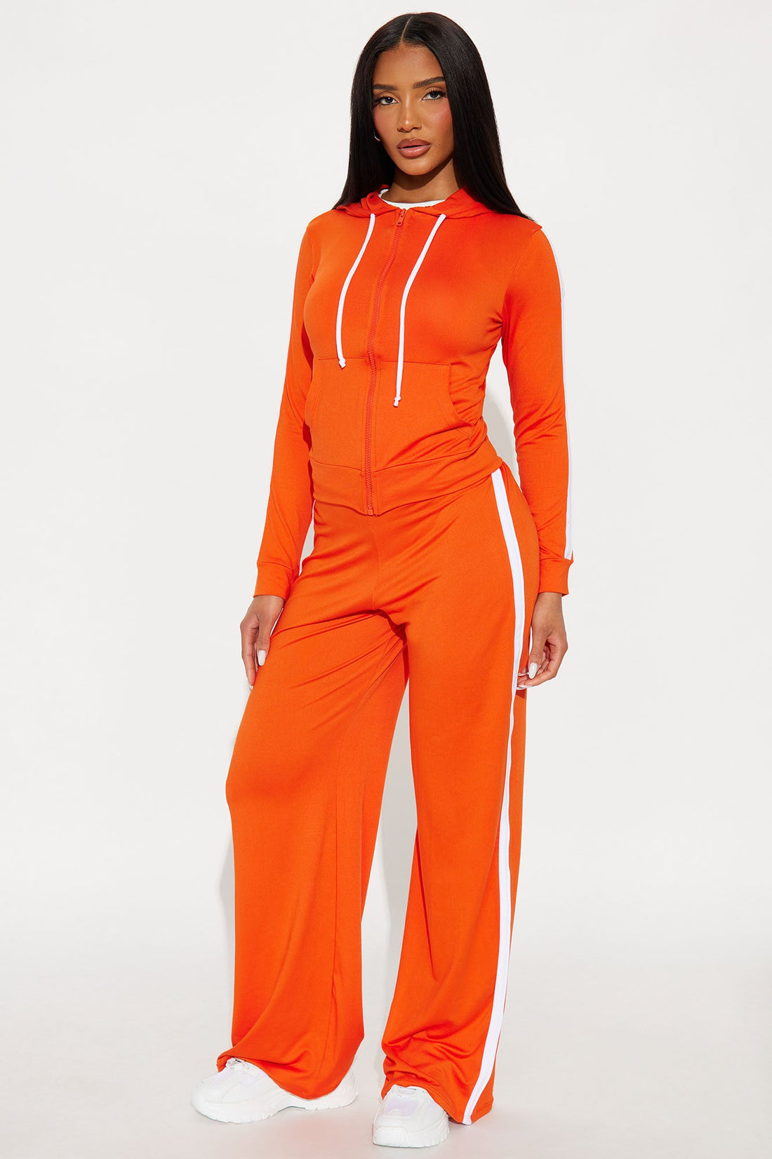 Tennis Courts Wide Leg Pant Set - Orange