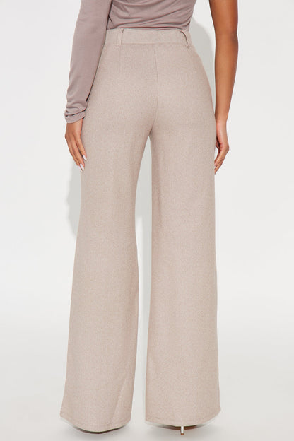Marlena High Rise Wide Leg Pant 33 - Beige