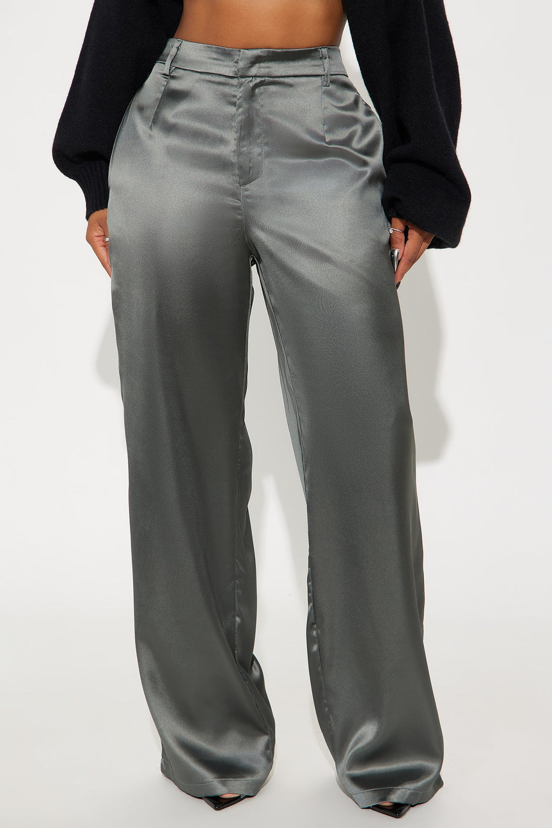 Caviar Nights Satin Trouser Pant 32″ - Slate Grey