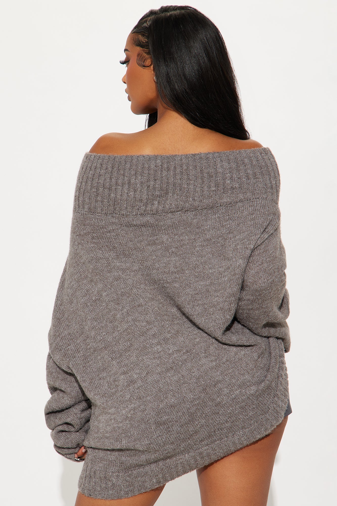 Casual Slay Oversized Sweater - Charcoal