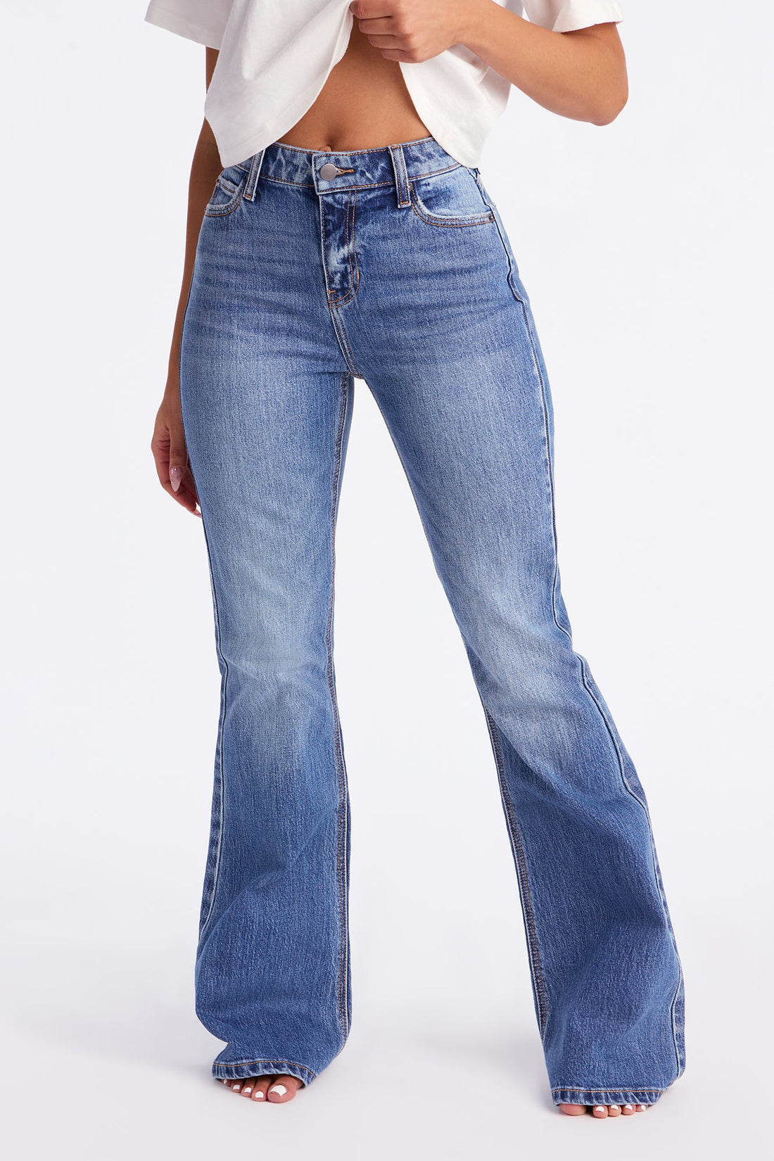 Not Like Us Flare Jeans - Medium Wash