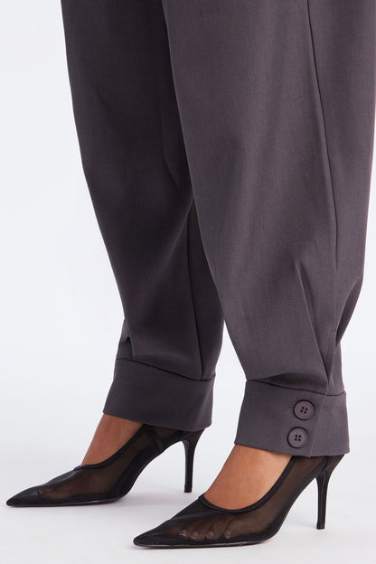 Helena Belted Trouser Pant - Charcoal