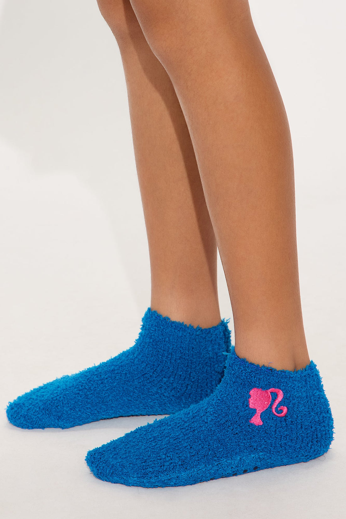 Mini Barbie Fuzzy Crew Socks 3 Pack - Pink/combo