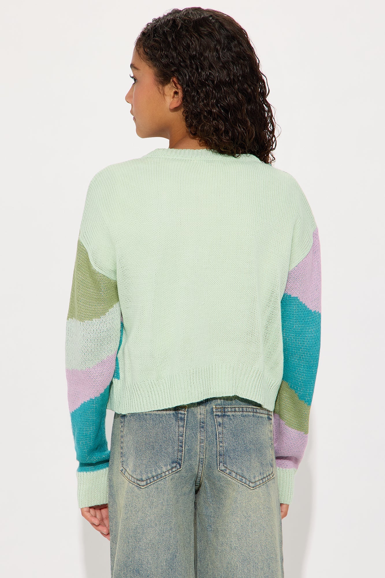 Mini Electric Sky Abstract Cardigan - Green/combo