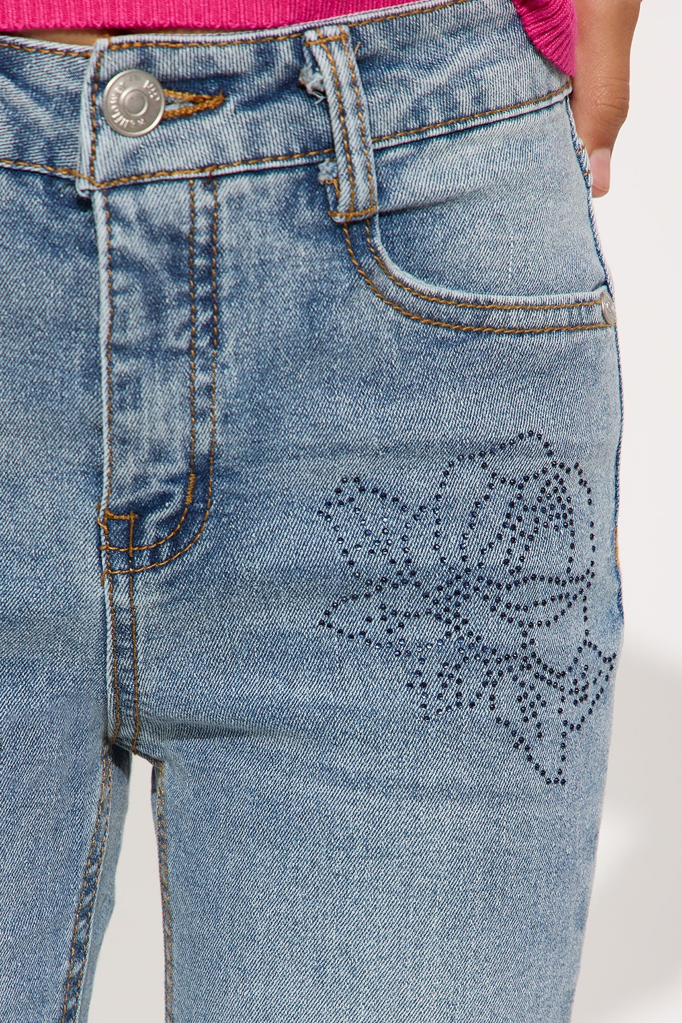 Mini Stick Around Flare Jeans - Light Wash