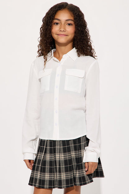 Mini You Better Work Shirt II - White