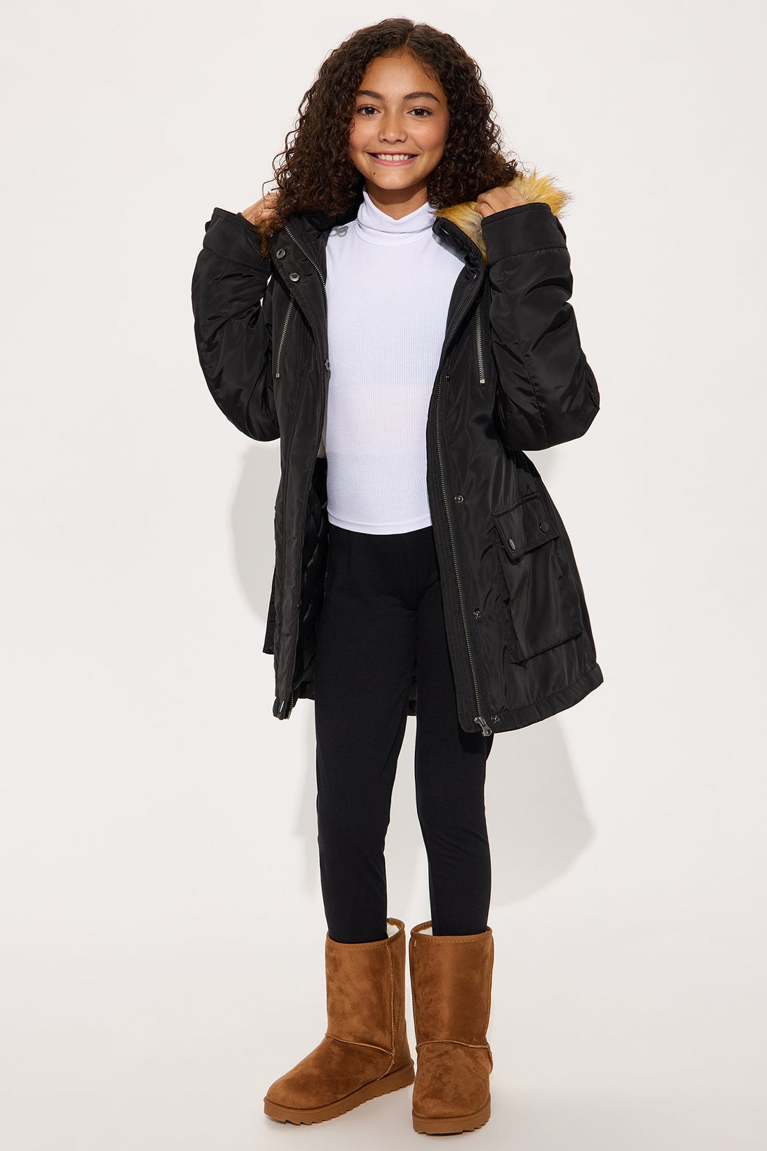 Mini Cold News Puffer Jacket - Black