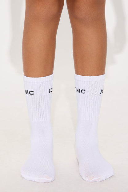 Mini Iconic Socks - White/Black