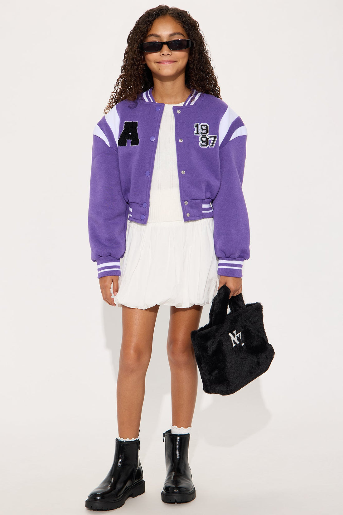 Mini Games To Play Varsity Jacket - Purple/combo