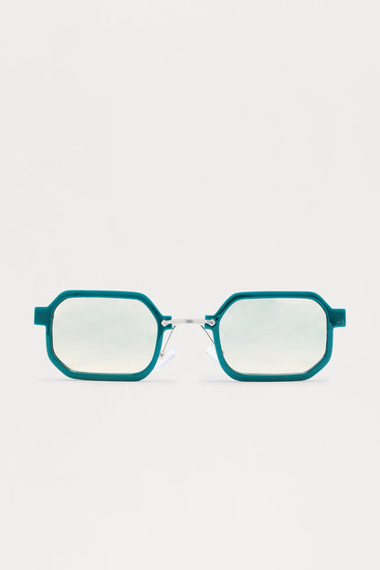 Forest Round Frame Color Lens Sunglasses - Green